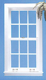 Dollhouse Miniature Double Hung Window with Mullions